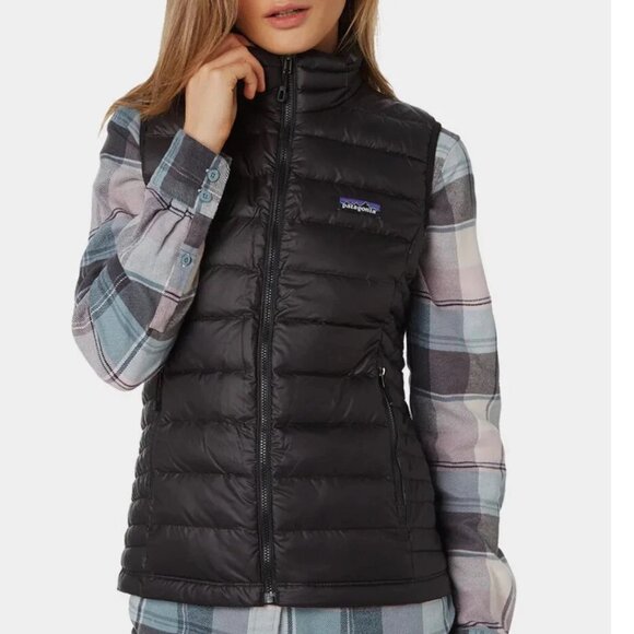Patagonia Women's Down Sweater Vest Quilted Puffer Black Size XS - Picture 1 of 11